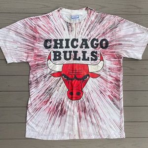 Vintage Chicago Bulls Basketball White Red T-Shirt 100% Cotton M